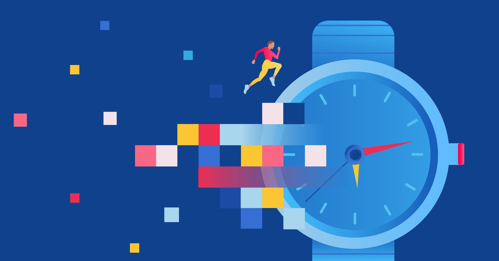 Wrist watch pixelated illustration