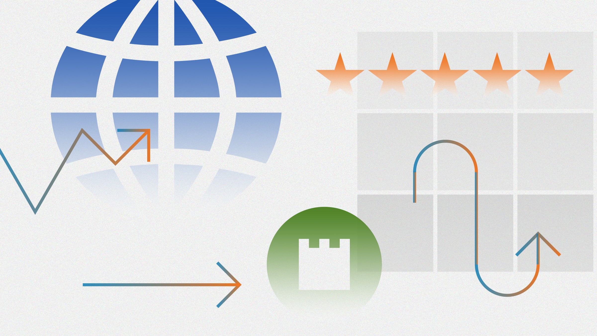 Illustratie met sector en grafische pictogrammen.